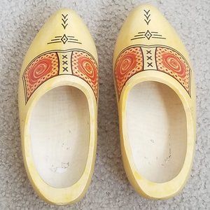 Traditional Yellow Dutch Wooden Shoes